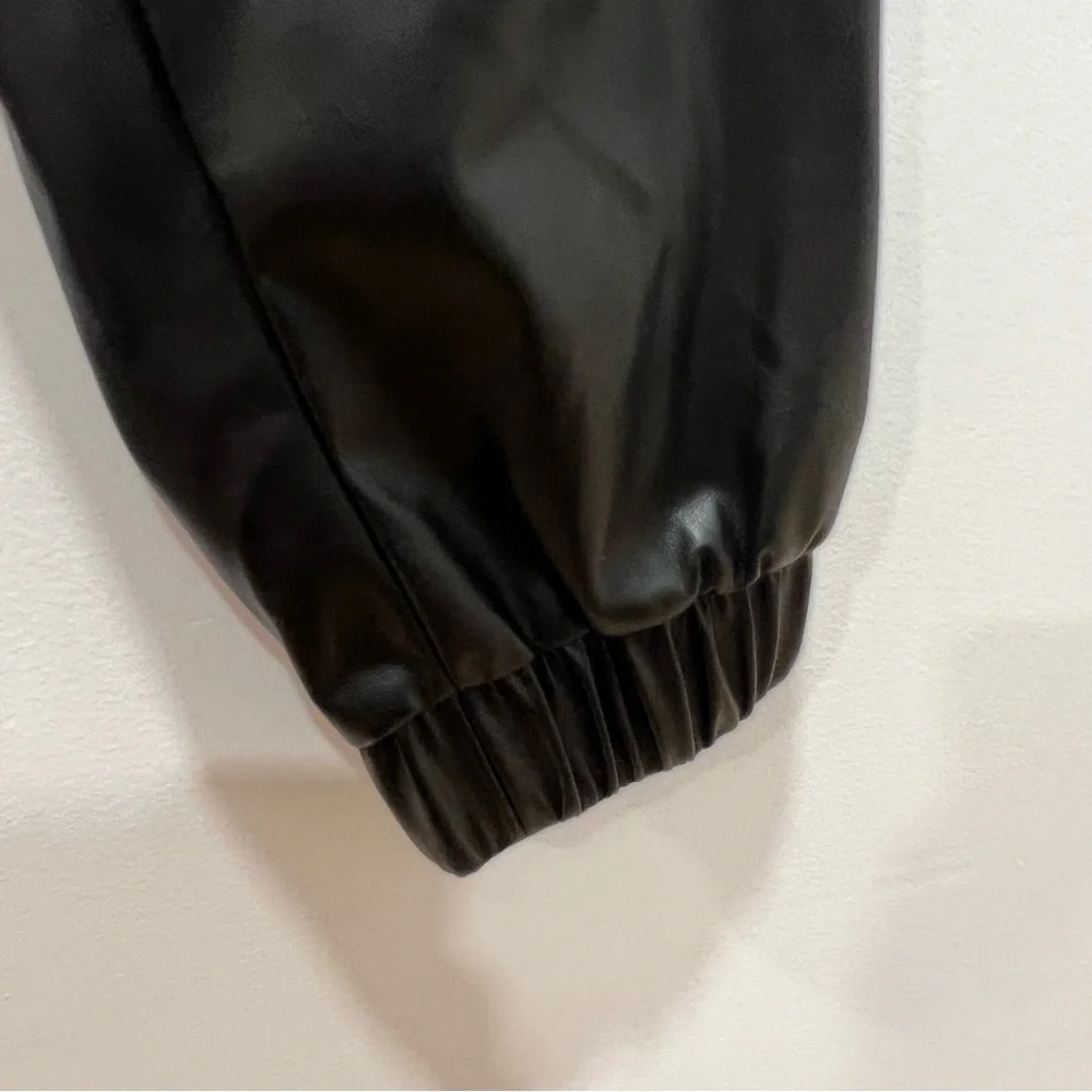 BLANK NYC Black Drawstring Faux Leather Joggers Size 28 - Picture 12 of 16